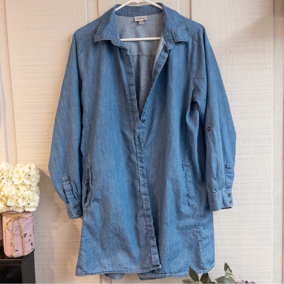 Avenue Denim Button-Up Tunic - Picture 1 of 10